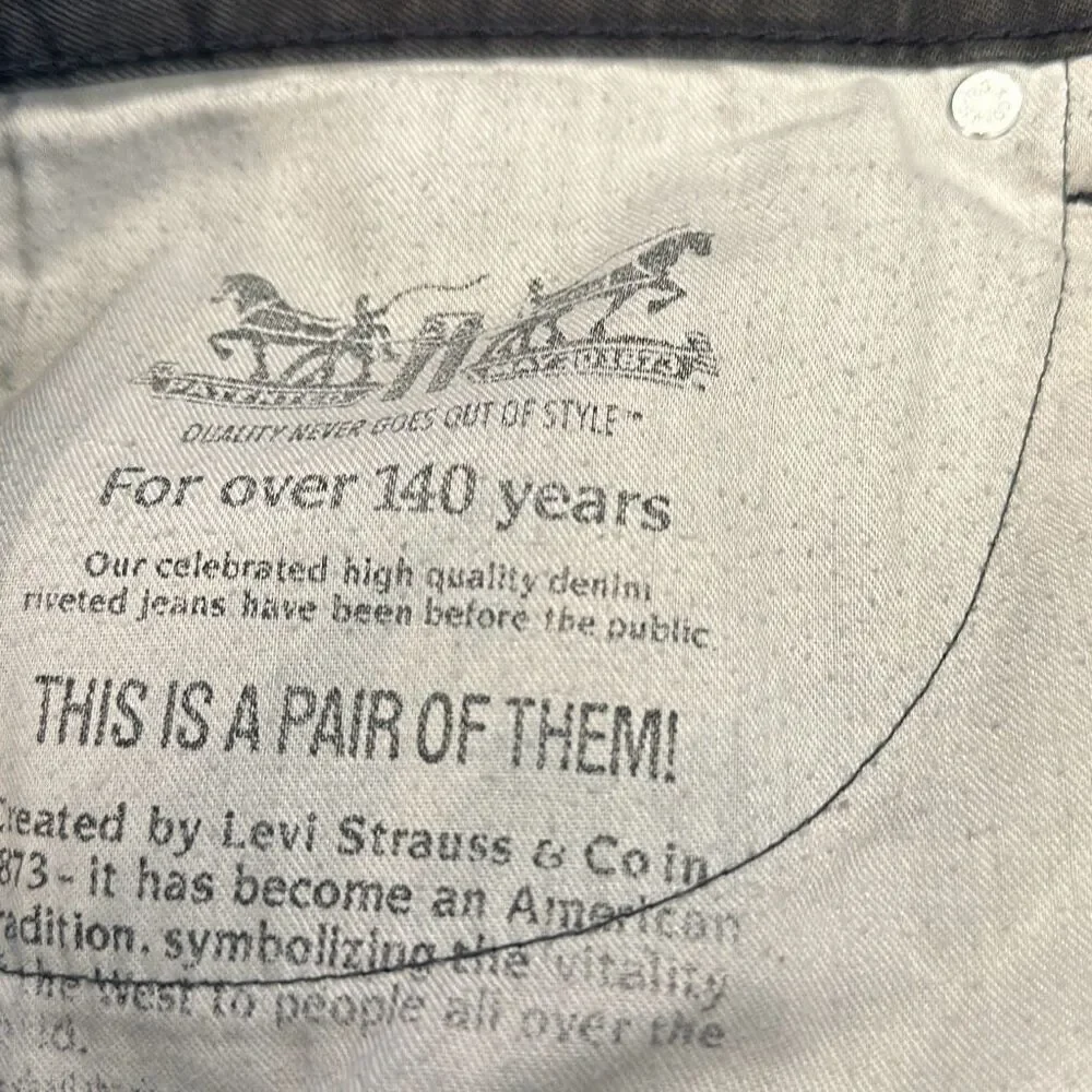 Levi’s Mens‎ 505 Straight Black Jeans Denim size W36 x L34